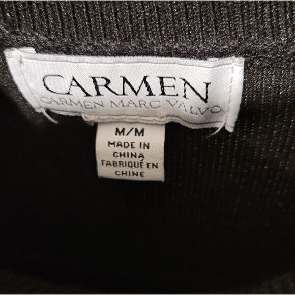 Carmen Marc Valvo top with sequin sleeves Size M - Picture 15 of 16